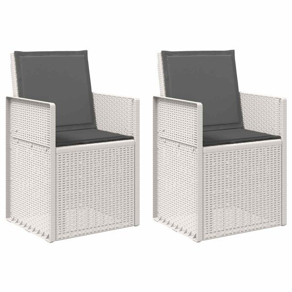 vidaXL Chaises de jardin salle à manger 2 Pièces Blanc et anthracite PP