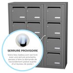 Bloc collectif Leabox  3x4  grade 3  simple face  intérieur  fixation murale  gris poussière ral 7037 finition brillante