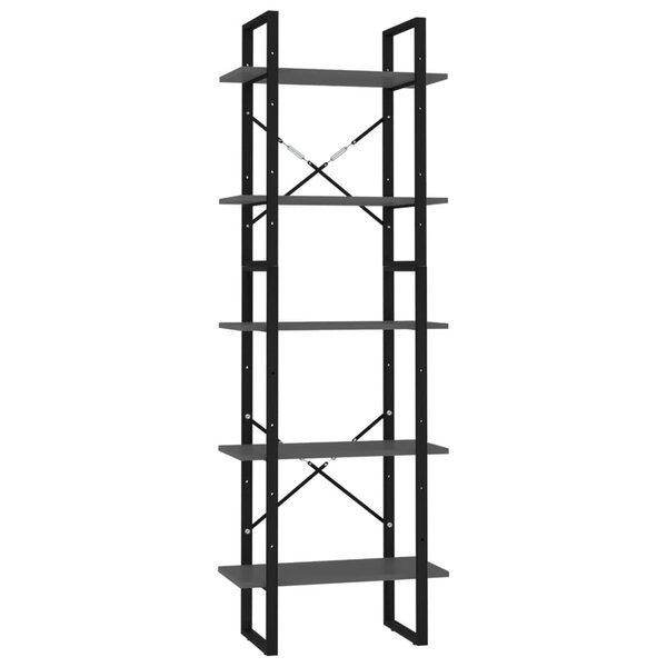 vidaXL Bibliothèque à 5 niveaux Gris 60x30x175 cm Bois ingénierie