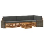 vidaXL Ensemble de canapé d'angle 7 Pièces Naturel et Anthracite