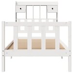 vidaXL Lit bibliothèque sans matelas blanc 75x190cm bois de pin massif