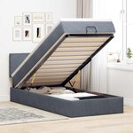 vidaXL Cadre de lit ottoman avec matelas gris foncé 100x200 cm velours