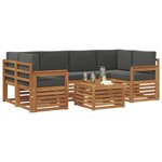vidaXL Ensemble de canapés d'extérieur 7 Pièces Naturel et Anthracite