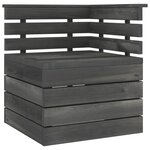 vidaXL Salon palette de jardin 11 Pièces Bois de pin massif Gris foncé