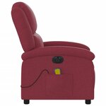 vidaXL Fauteuil de massage inclinable électrique Rouge bordeaux Tissu