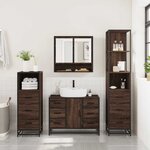 vidaXL Ensemble de meubles de salle de bain 4 Pièces chêne marron