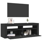 vidaXL Meuble TV avec lumières LED noir 120x35x40 cm