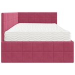 vidaXL Cadre de lit d'angle avec matelas 2 Pièces Vert Velours