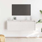 vidaXL Armoire murale Blanc 100x30x35 cm Bois de pin massif