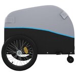 vidaXL Remorque de vélo noir et bleu 45 kg fer