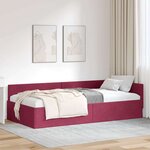 vidaXL Cadre de lit d'angle Autre Rouge bordeaux 90 x 200 cm