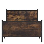 vidaXL Cadre de lit en métal sans matelas chêne fumé 100x190 cm