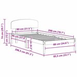 vidaXL Cadre de lit Marron 80 x 200 cm Bois de pin massif