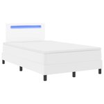vidaXL Lit à ressorts avec matelas Blanc 120 x 190 cm Simili cuir