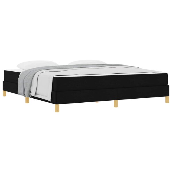 vidaXL Lit à ressorts avec matelas Noir 180 x 200 cm tissu