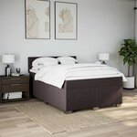 vidaXL Sommier à lattes de lit avec matelas Marron foncé 160x200 cm