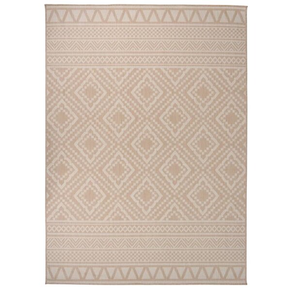 vidaXL Tapis à tissage plat d'extérieur 200x280 cm Rayures brunes