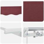 vidaXL Auvent Rétractable Bordeaux 250 x 200 cm tissu