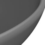 vidaXL Lavabo rond de luxe de salle Gris foncé mat 32 5x14cm Céramique