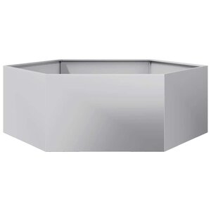 vidaXL Jardinière hexagone 138x120x45 cm acier galvanisé
