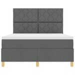 vidaXL Lit à sommier avec matelas & LED Gris foncé 140x200 cm Tissu