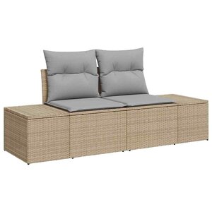 vidaXL Sofa de jardin 2 places avec des coussins beige en poly rattan