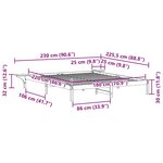 vidaXL Cadre de lit avec tables de chevet Naturel 180 x 220 cm