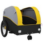 vidaXL Remorque de vélo noir et jaune 30 kg fer