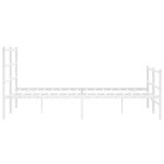 vidaXL Cadre de lit métal sans matelas et pied de lit blanc 140x200 cm