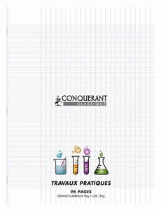 Cahier Travaux pratique piqué 24 x 32 cm Polypro Incolore 90G/120G 96P seyes CONQUÉRANT