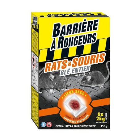 BARRIERE A RONGEURS - Rats souris appât sur céréales 150g