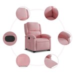 vidaXL Fauteuil inclinable Rose Velours