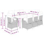 vidaXL Ensemble à manger de jardin et coussins 9 Pièces beige Poly rotin