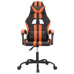 vidaXL Chaise de jeu pivotante Noir et orange Similicuir
