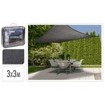 ProGarden Toile d'ombrage carrée Gris foncé 3x3 m