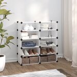 vidaXL Étagère à chaussures Transparent 84x32x88 5 cm PP