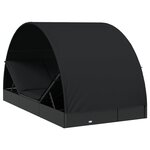 vidaXL Transat 2 places avec toit rond noir 211x112x140 cm