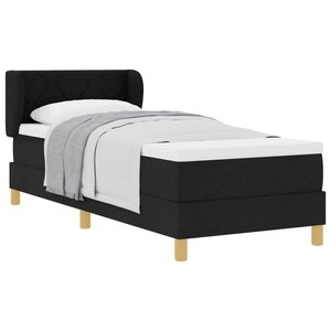 vidaXL Lit à ressorts avec matelas Noir 80 x 200 cm tissu