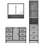 vidaXL Ensemble de meubles de salle de bain 3 Pièces Sonoma gris
