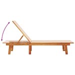 vidaXL Chaise longue crème bois d'acacia solide et textilène