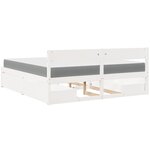 vidaXL Lit avec tiroirs et matelas blanc 200x200 cm bois massif de pin