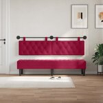 vidaXL Tête de lit suspendue Bordeaux Velours