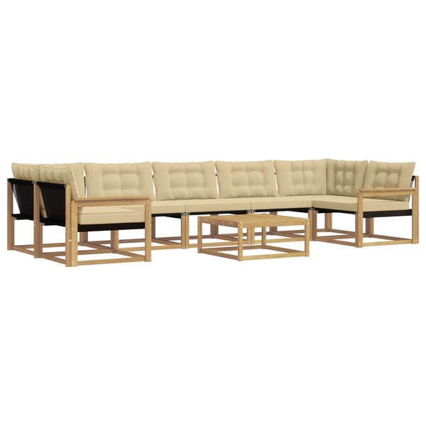 vidaXL Ensemble de canapés d'extérieur 8 Pièces Blanc et Beige