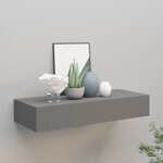 vidaXL Étagère à tiroir murale Gris 60x23 5x10 cm MDF