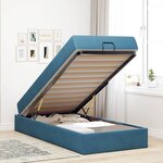 vidaXL Cadre de lit avec matelas Bleu 90 x 200 cm Velours