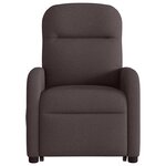 vidaXL Fauteuil inclinable de massage Marron foncé Tissu