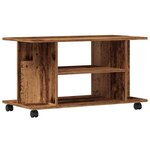 vidaXL Meuble TV avec roulettes vieux bois 80x40x45 cm bois ingénierie