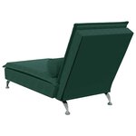 vidaXL Chaise longue de massage avec traversin vert foncé velours