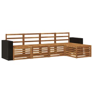 vidaXL Ensemble de canapés d'extérieur 5 pc Naturel
