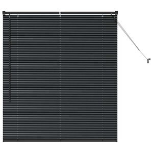 vidaXL Store de Fenêtre avec des rideaux Noir Aluminium